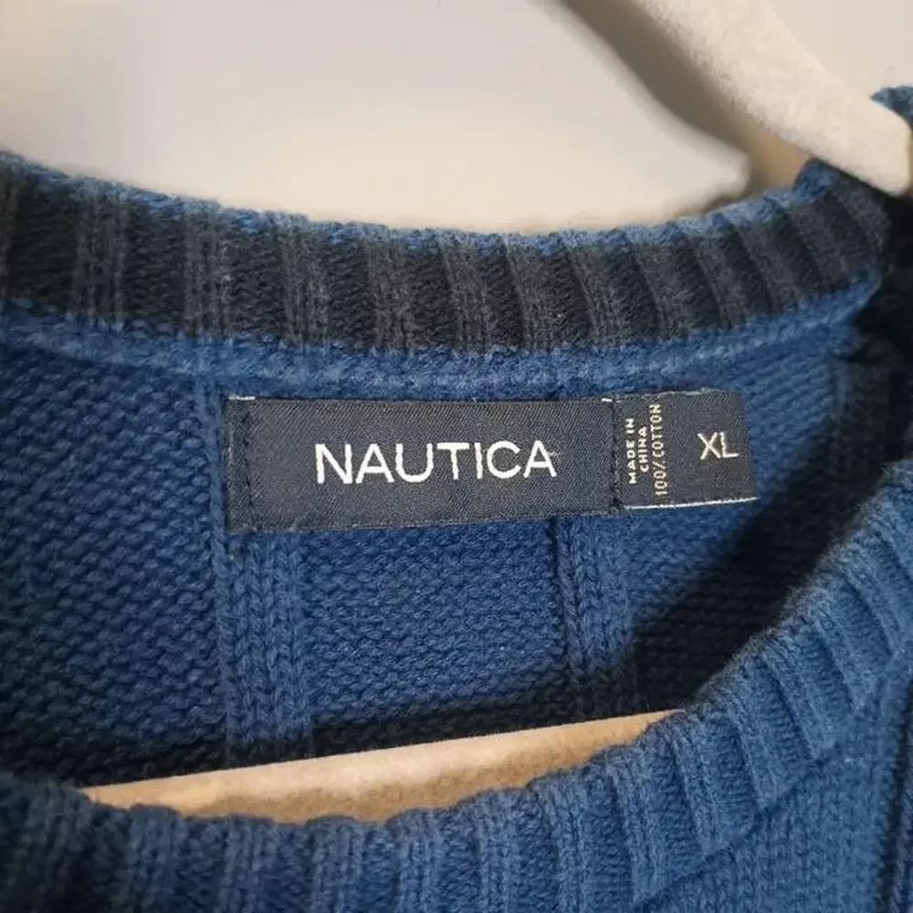 Nautica blue ribbed knit sweater